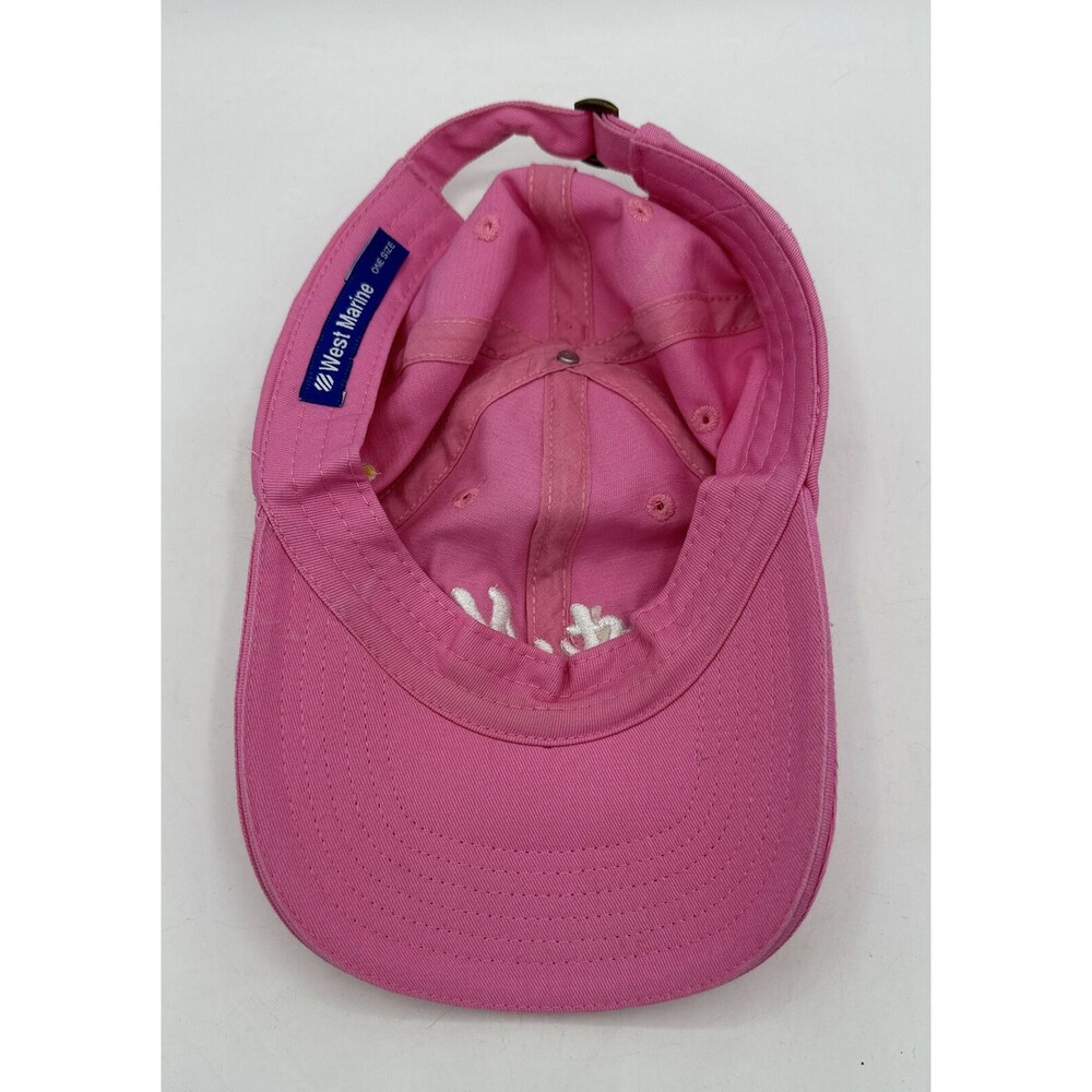 First Mate Boating Fishing Baseball Cap Hat Anchor West Marine Pink Adjustable - Picture 10 of 14